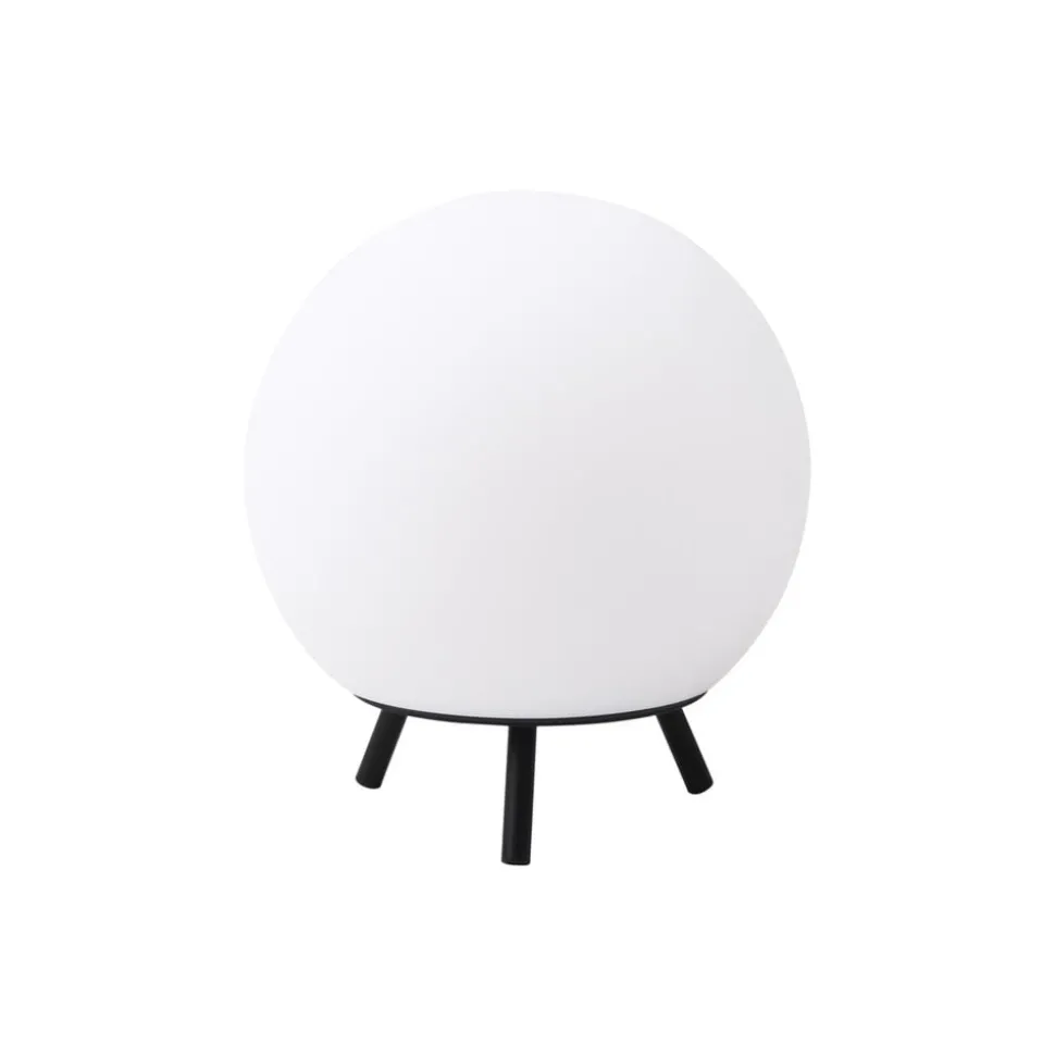 Lindby LED genopladelig bordlampe Aurilia, sort/hvid, jern, IP44