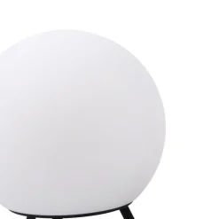Lindby LED genopladelig bordlampe Aurilia, sort/hvid, jern, IP44