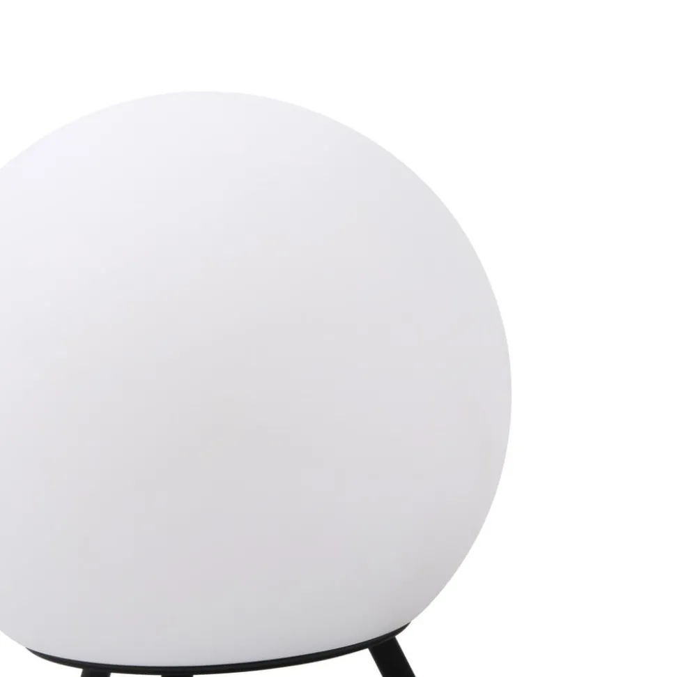 Lindby LED genopladelig bordlampe Aurilia, sort/hvid, jern, IP44