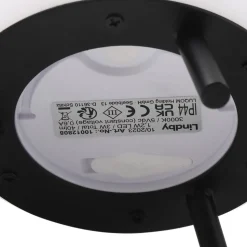 Lindby LED genopladelig bordlampe Aurilia, sort/hvid, jern, IP44