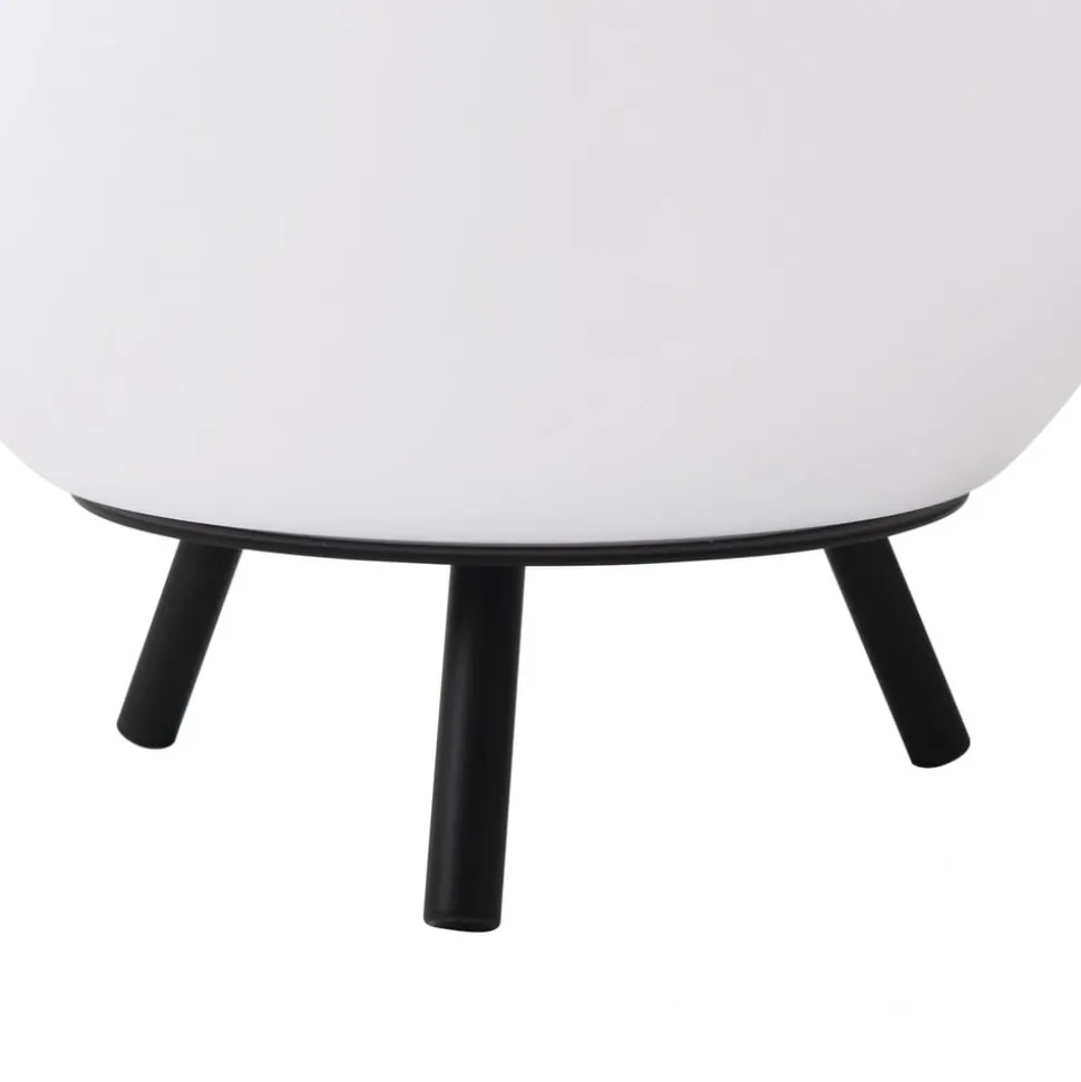Lindby LED genopladelig bordlampe Aurilia, sort/hvid, jern, IP44