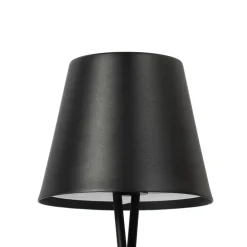 Lindby LED genopladelig bordlampe Janea CROSS, sort, metal