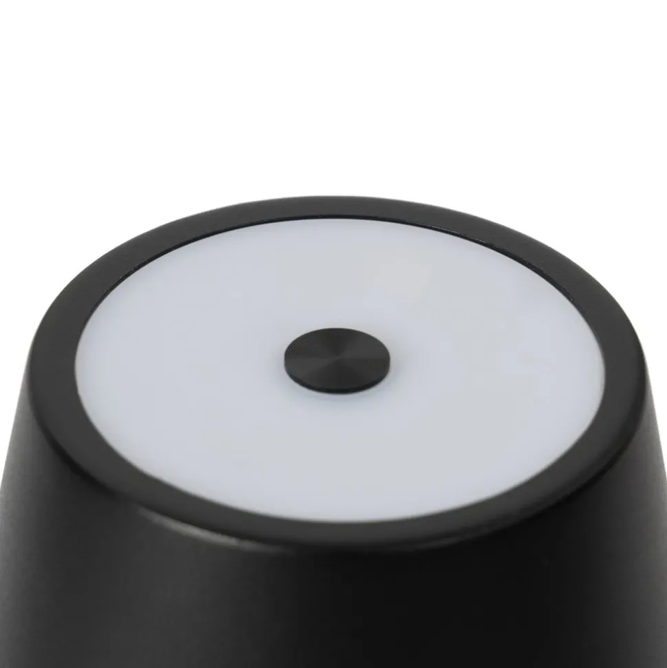 Lindby LED genopladelig bordlampe Janea CROSS, sort, metal