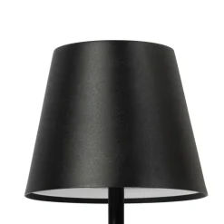 Lindby LED genopladelig bordlampe Janea CUBE, sort, metal