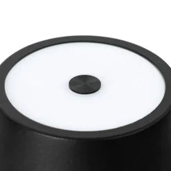 Lindby LED genopladelig bordlampe Janea CUBE, sort, metal