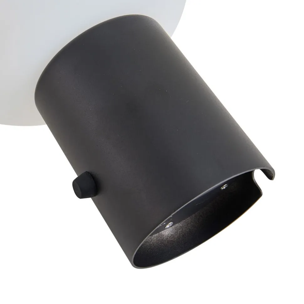 Lindby LED genopladelig bordlampe Zelie, sort, aluminium, IP44