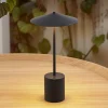 Lindby LED genopladelig bordlampe Ayva, sort, aluminium, IP44