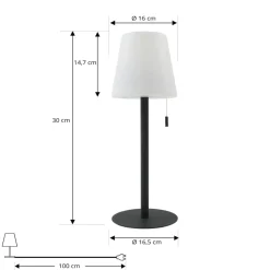 Lindby LED genopladelig lampe Azalea sort aluminium CCT højdejusterbar