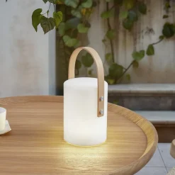 Lindby LED genopladelig udendørs bordlampe Juria, hvid, CCT, IP44