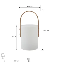 Lindby LED genopladelig udendørs bordlampe Juria, hvid, CCT, IP44