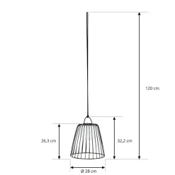 Lindby LED genopladelig udendørs pendel Levino, sort, metal