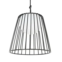 Lindby LED genopladelig udendørs pendel Levino, sort, metal