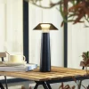 Lindby LED genopladelig udendørs bordlampe Gomba, sort, dæmpbar