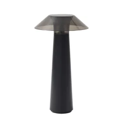 Lindby LED genopladelig udendørs bordlampe Gomba, sort, dæmpbar