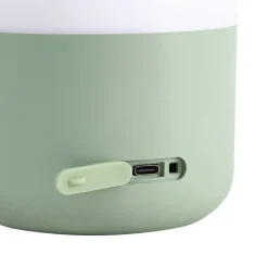Lindby LED genopladelig udendørs bordlampe Isaline, grøn, dæmpbar