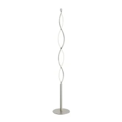 Lindby LED-gulvlampe Auron, nikkelfarvet, metal, touchdæmper