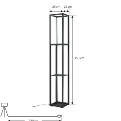 Lindby LED-gulvlampe Birta, stående, reol, højde 155 cm