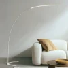 Lindby LED-gulvlampe Danua, hvid, metal, højde 200 cm