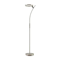 Lindby LED-gulvlampe Darion, grå, metal, dæmpbar, 180 cm