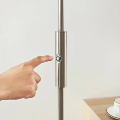 Lindby LED-gulvlampe Darion, grå, metal, dæmpbar, 180 cm