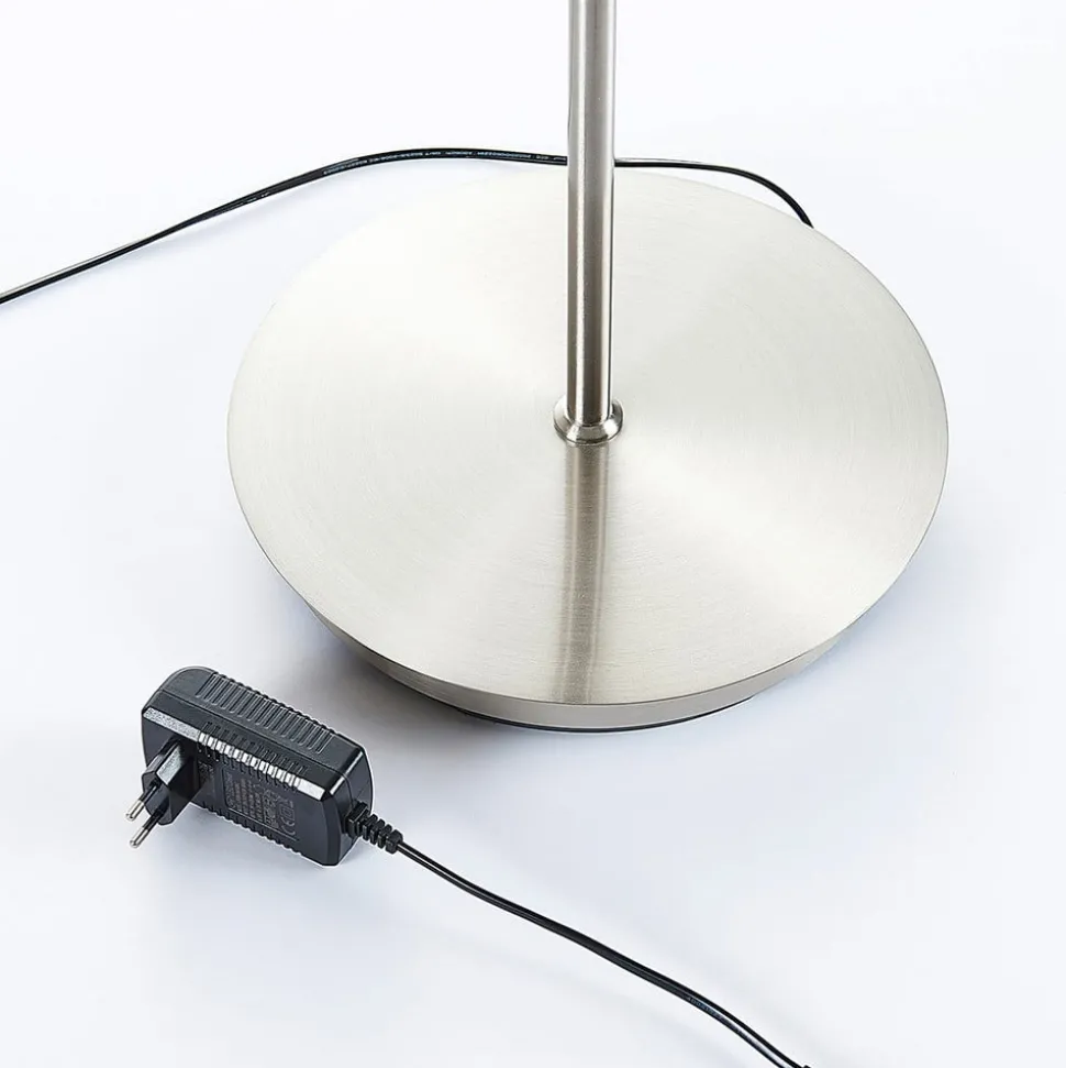 Lindby LED-gulvlampe Darion, grå, metal, dæmpbar, 180 cm