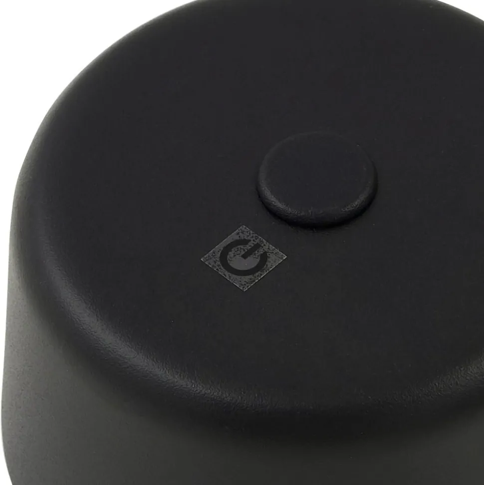 Lindby LED-gulvlampe Isason, sort, aluminium, Ø 11 cm