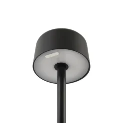 Lindby LED-gulvlampe Isason, sort, aluminium, Ø 11 cm