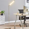Lindby LED-gulvlampe Jabbo, 163 cm, nikkel, metal