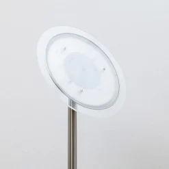 Lindby LED-gulvlampe Malea, nikkelfarvet, dæmpbar, 180 cm