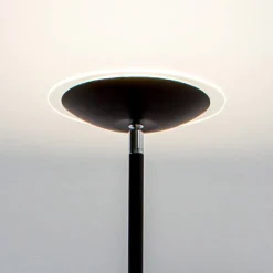 Lindby LED-gulvlampe Malea, sort, metal, dæmpbar, 180 cm