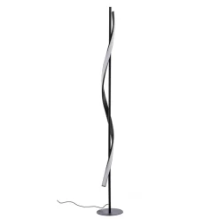Lindby LED-gulvlampe Munja, sort, metal, dæmpbar