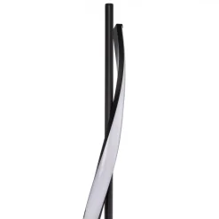 Lindby LED-gulvlampe Munja, sort, metal, dæmpbar