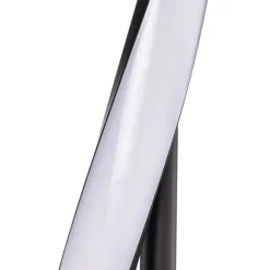 Lindby LED-gulvlampe Munja, sort, metal, dæmpbar