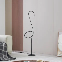 Lindby LED-gulvlampe Pajaro, 130 cm, sort, CCT, dæmpbar