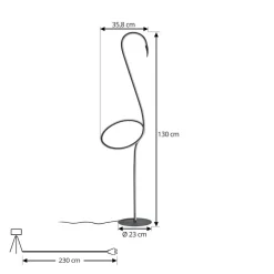 Lindby LED-gulvlampe Pajaro, 130 cm, sort, CCT, dæmpbar