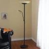 Lindby LED-gulvlampe Ragna, læselampe, sort, dæmpbar