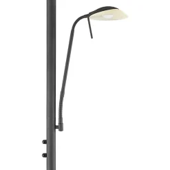 Lindby LED-gulvlampe Ragna, læselampe, sort, dæmpbar