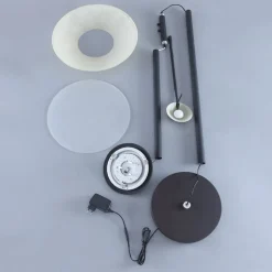 Lindby LED-gulvlampe Ragna, læselampe, sort, dæmpbar