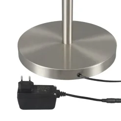 Lindby LED-gulvlampe Ragna, læselampe, nikkel, dæmpbar