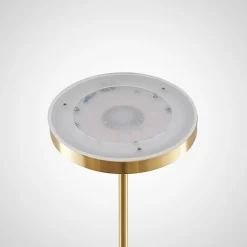 Lindby LED-gulvlampe Seppa, rund, messing, metal, 180 cm