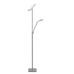Lindby LED-gulvlampe Sumani, kantet, nikkel, højde 180 cm