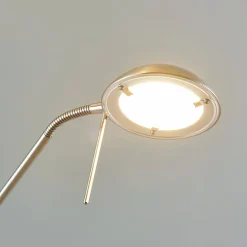 Lindby LED-gulvlampe Yveta, nikkelfarvet, metal, dæmpbar