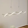 Lindby LED-hængelampe Auron, nikkelfarvet, metal, dæmpbar