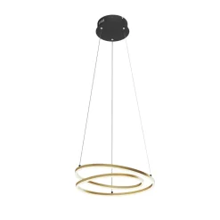 Lindby LED-hængelampe Davian, messingfarvet, 49 cm, dæmpbar