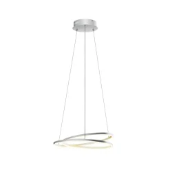 Lindby LED-hængelampe Davian, nikkelfarvet, Ø 49 cm, dæmpbar