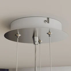Lindby LED-hængelampe Gunda, hvid, glas, Ø 47 cm, dæmpbar