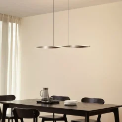 Lindby LED-hængelampe Jaren, sort/brun, 100 cm, CCT