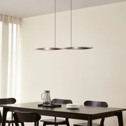 Lindby LED-hængelampe Jaren, sort/brun, 100 cm, CCT