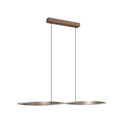 Lindby LED-hængelampe Jaren, sort/brun, 100 cm, CCT