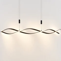 Lindby LED-hængelampe Welina, sort, jern, justerbar